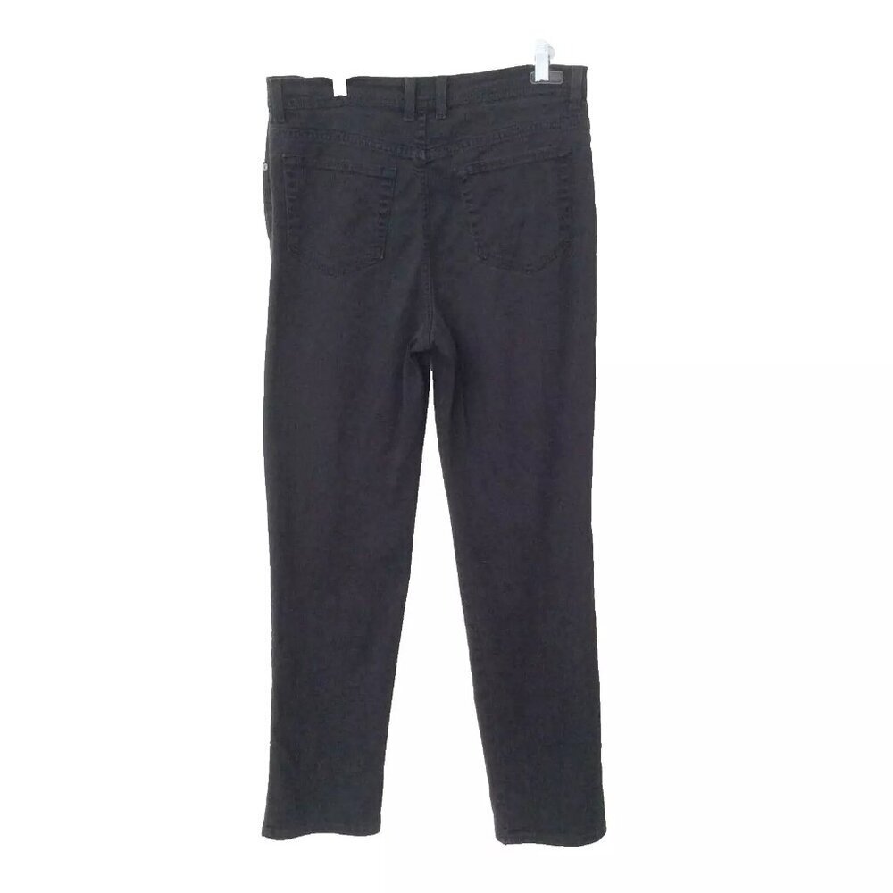 Gloria Vanderbilt Black High Rise Straight Leg Stretch Jeans Sz 12 - Picture 5 of 9